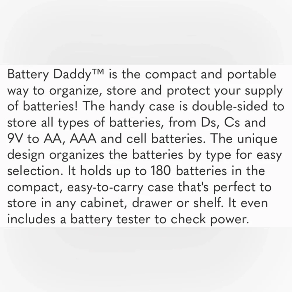Battery Daddy Battery Organizer and Storage Case